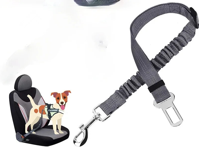 Pet Dog Car Seat Belt Retractable Buffer Elastic Reflective Safety Traction Rope Dog Leash Harness Dogs Dog Accessories Supplies