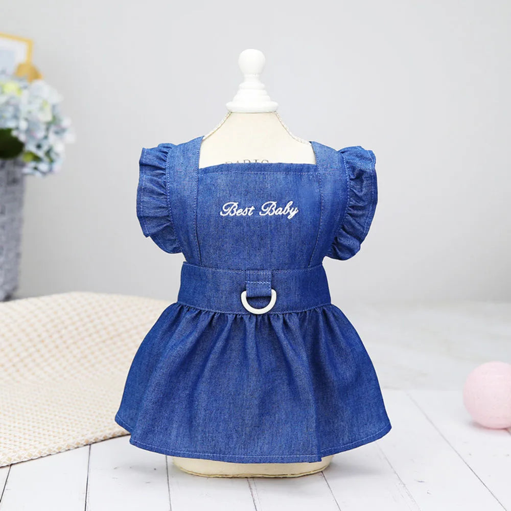 Dog Dress Puppy Luxury Skirt Dog Clothes Princess Dresses Wedding Evening Dress Tutu Skirt Denim Skirt for Small Dogs Clothing