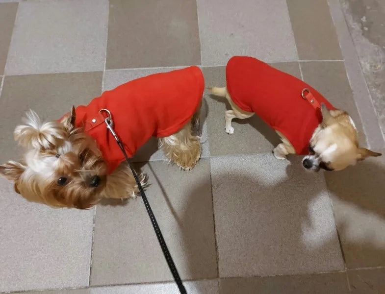 Winter Warm Dog Vest Coat for Small Dogs Cat Soft Clothing Puppy Polar Fleece Solid T Shirt Yorkie Dachshund Pet Accessories