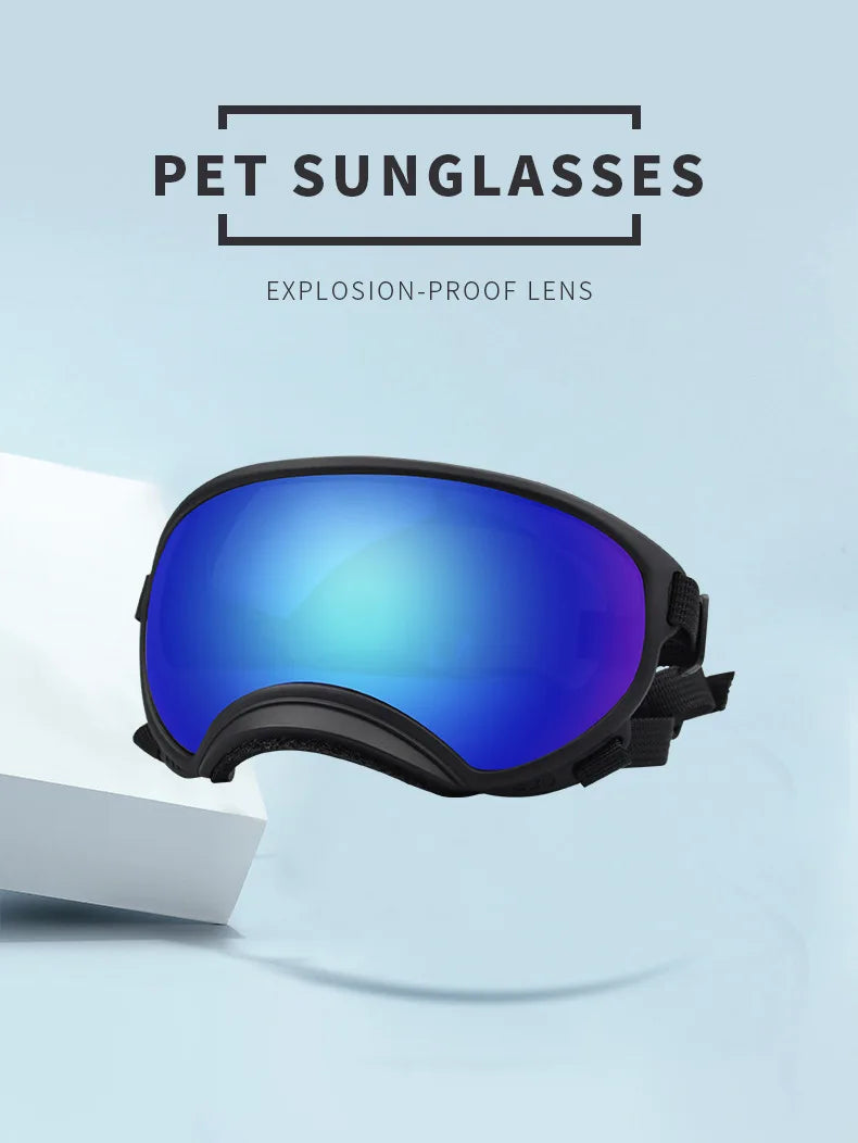 Gafas para perros y mascotas, gafas de sol deportivas de moda para exteriores para perros, correa ajustable para viajes, esquí y gafas antivaho para mascotas