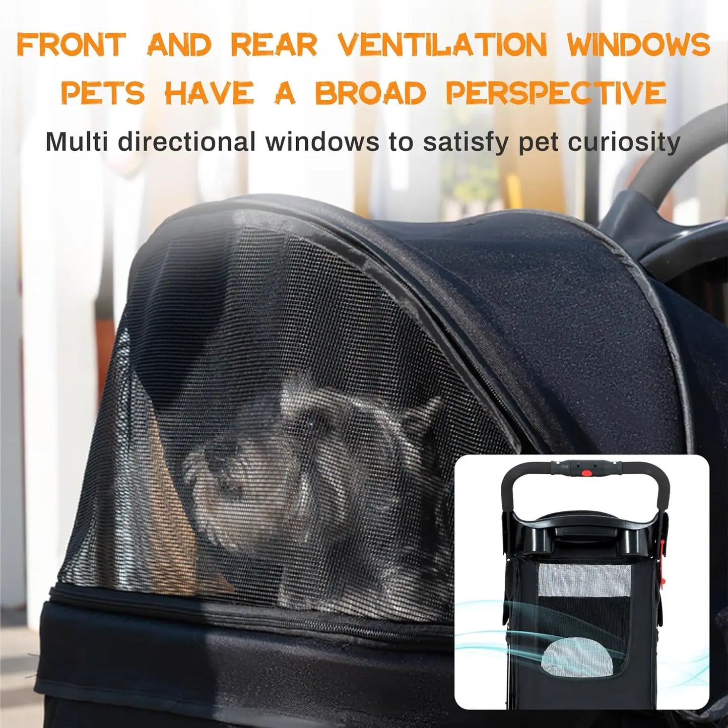 Stroller,Foldable Dog Cat Jogger Stroller, Pet Strolling Cart, Dog Travel Carrier Portable Lightweigh Dog Stroller with