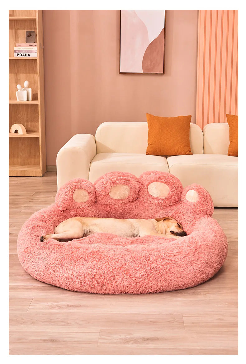 Fluffy Dog Bed Large Pet Products Dogs Beds Small Sofa Baskets Pets Kennel Mat Puppy Cats Supplies Basket Blanket Accessories