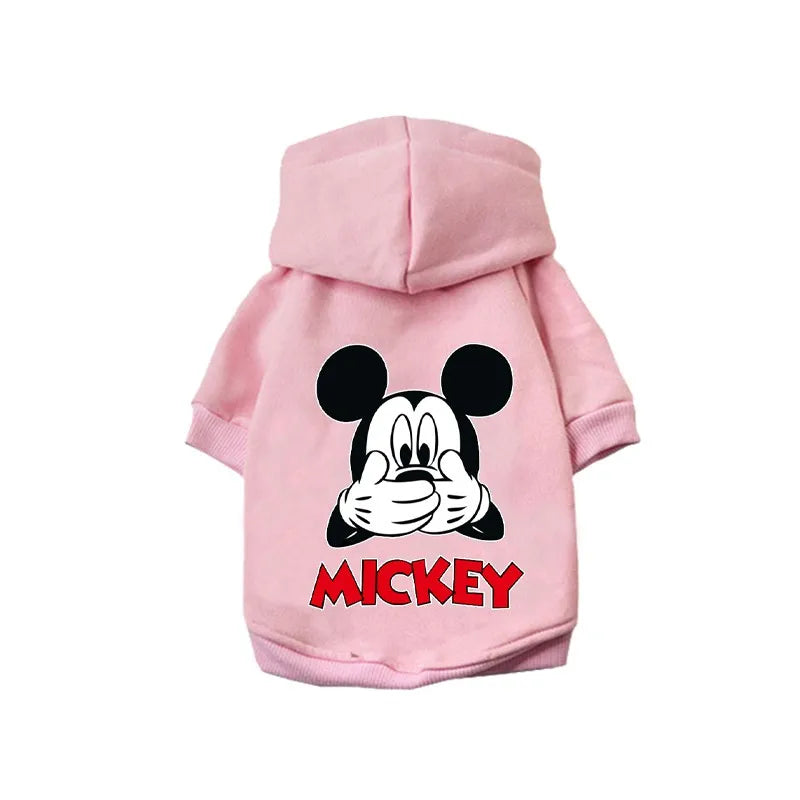 Disney Winter Pet Dog Clothes Cute Mickey Minnie dogs hoodies French Bulldog for Small Medium Dogs Sweatshirt Yorkshire perro