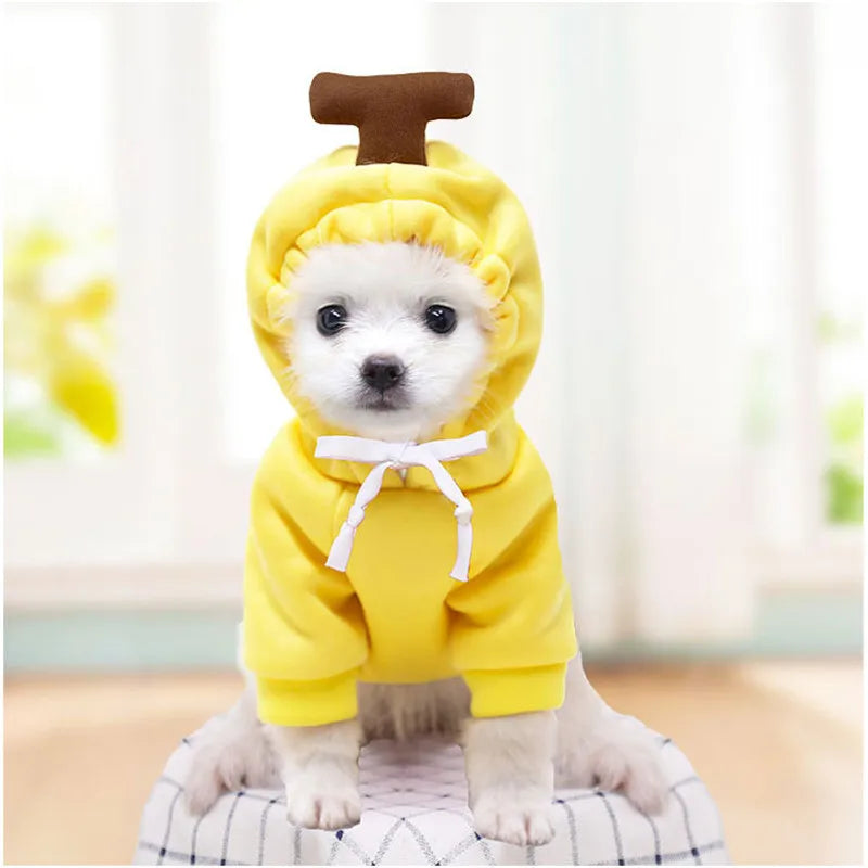 Cute Fruit Dog Clothes Reindeer Small Dogs Hoodies Warm Pet Clothing Puppy Cat Costume Coat Chihuahua Mouse Cheese Jacket Suit