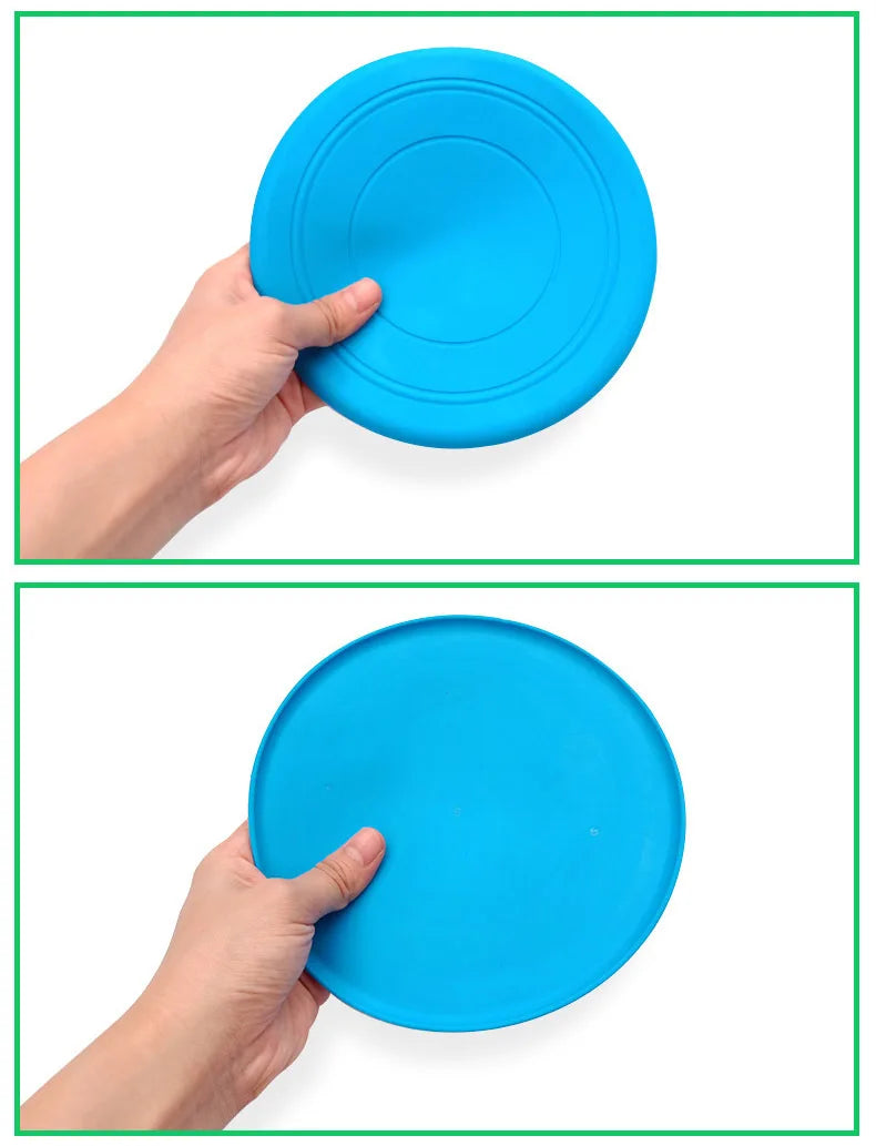 Pet Dog Flying Discs Toys Large Dogs Puppy Interactive Game Flying Saucer TPR Silicone Throwing Disk Resistant Chew Pet Supplies