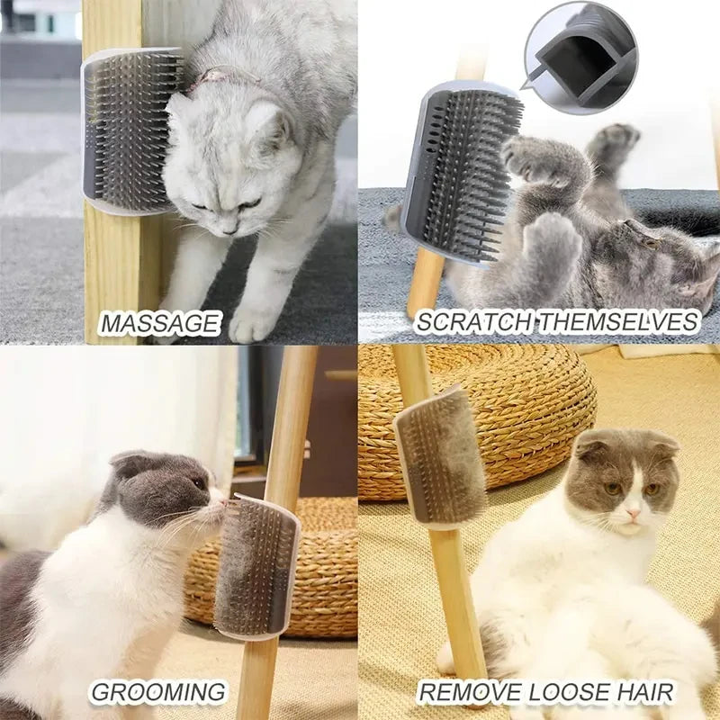 Cepillo de masaje para mascotas y gatos, cepillo para raspar las esquinas, para quitar el pelo, cepillo de limpieza de belleza, peine extraíble para gatitos, rascadores para gatos, herramienta de masaje