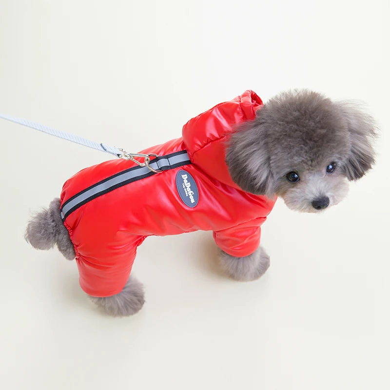 Padded Winter Puppy Onesie Waterproof Boy Dog Clothes for Small Dogs Warm Shih Tzu Down Jacket Chihuahua Jumpsuit Yorkie Costume