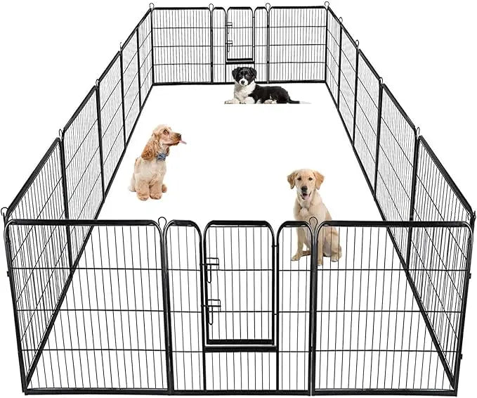 BestPet Dog Playpen Pet Dog Fence 40 inch Height 16 Panels Metal Dog Pen Outdoor Exercise Pen with Doors,Pet Puppy Playpen