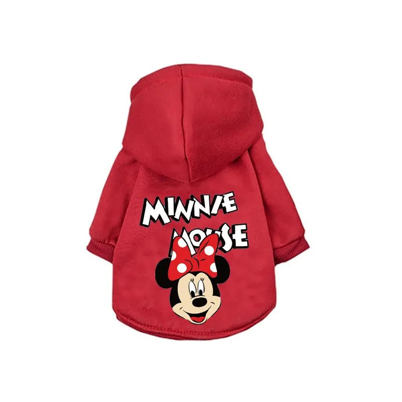 2024 New Disney Pet Dog Clothes Minnie Mouse Hoodie Companion Cozy Puppy Small Medium Dog Sweatshirt French Chihuahua Pug S-xxl