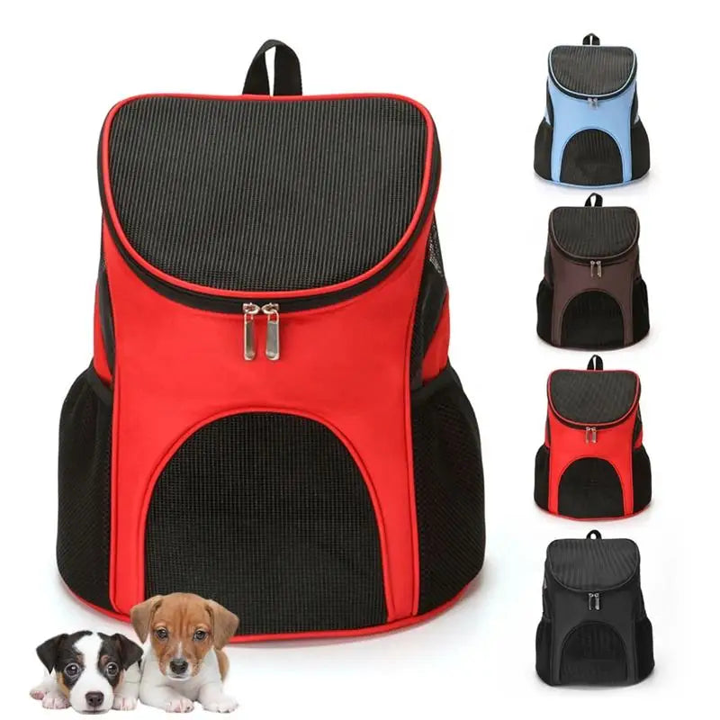 Portable Foldable Pet Mesh Carrier Dog Backpack Breathable Bag Dog Cat Large Capacity Outdoor Travel Carrier Double Shoulder Bag