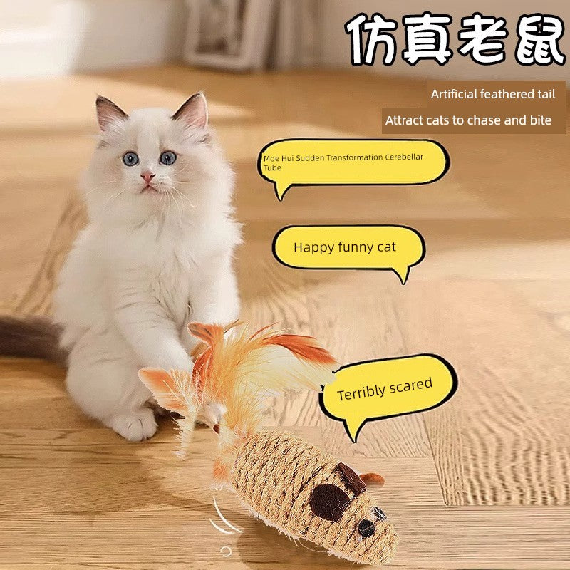 Hemp Rope Relieving Stuffy Handy Gadget Scratch-Resistant Simulation Cat Toy