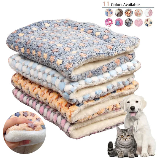 Pet Sleeping Mat Washable Plush Bed Mats for Cats Small Dogs Pad Blanket Warm Kitten Cushion Dog Accessories