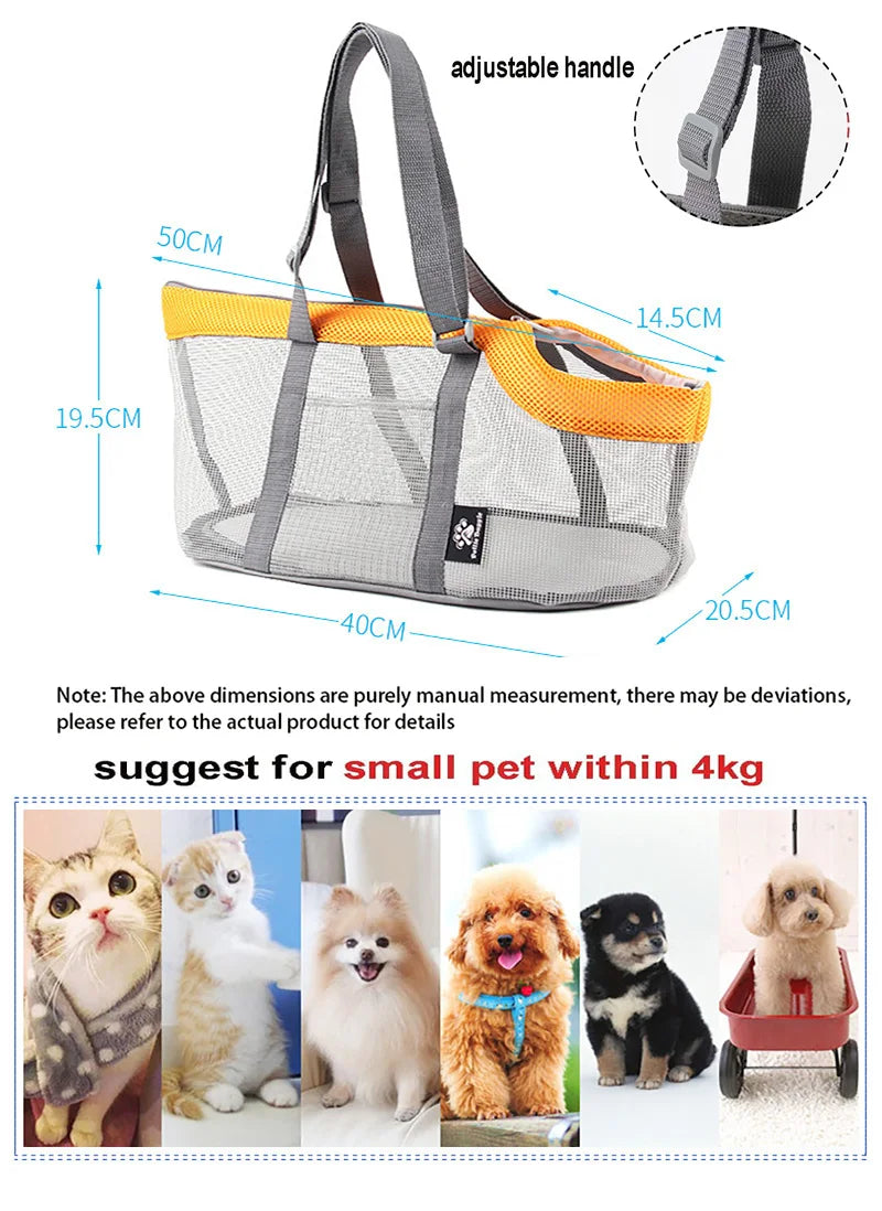 Pet Carrier Bags Mesh Foldable Pet Carrier Handbag Purse for Small Dogs Miniature Schnauzer Miniature Dogs