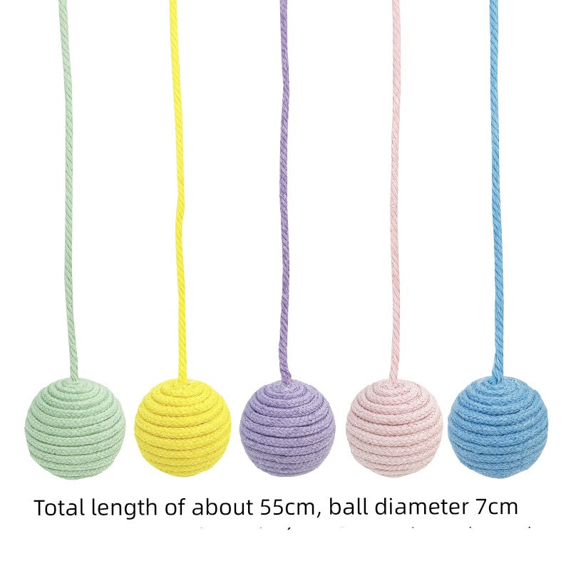 Self-Hi Bite Macaron Woolen Yarn Ball Cat Teaser Toy