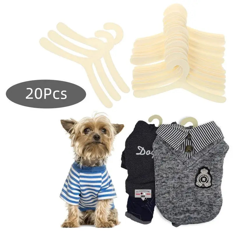 20pcs Pet Clothes Hanger Plastic Puppy Apparel Storage Rack Organize and Keep Your Pet's Clothing Neat and Tidy