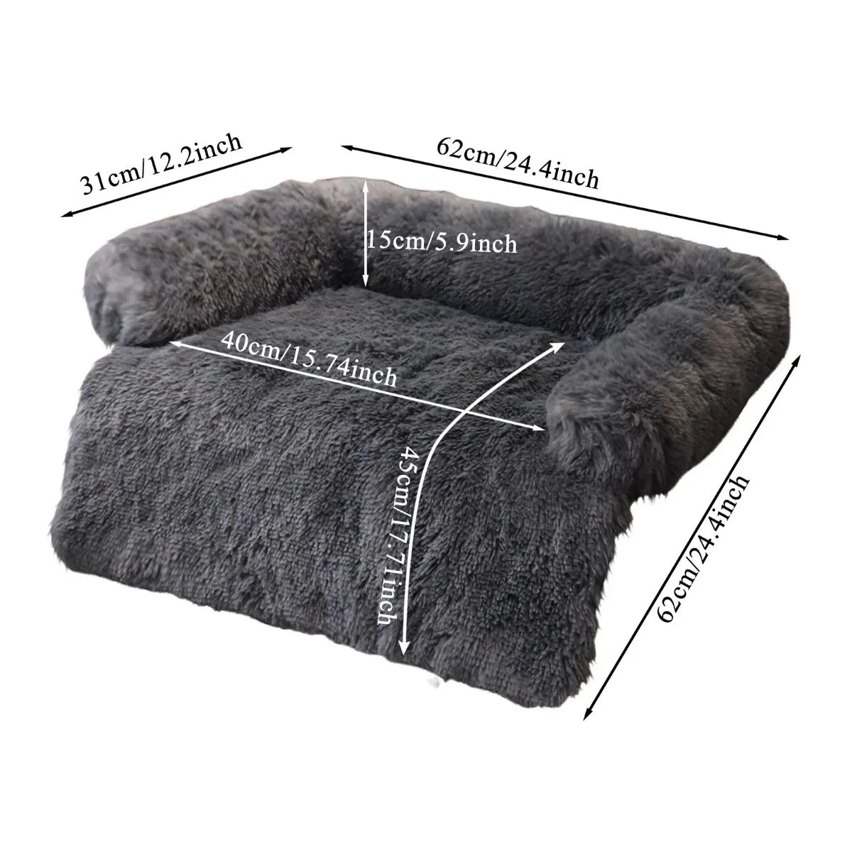 Plush Dog Bed Sofa for Large Pets Washable Keep Warm Cats Dogs Cushion Blanket Furniture Protector Pet Mattress kennel Cover