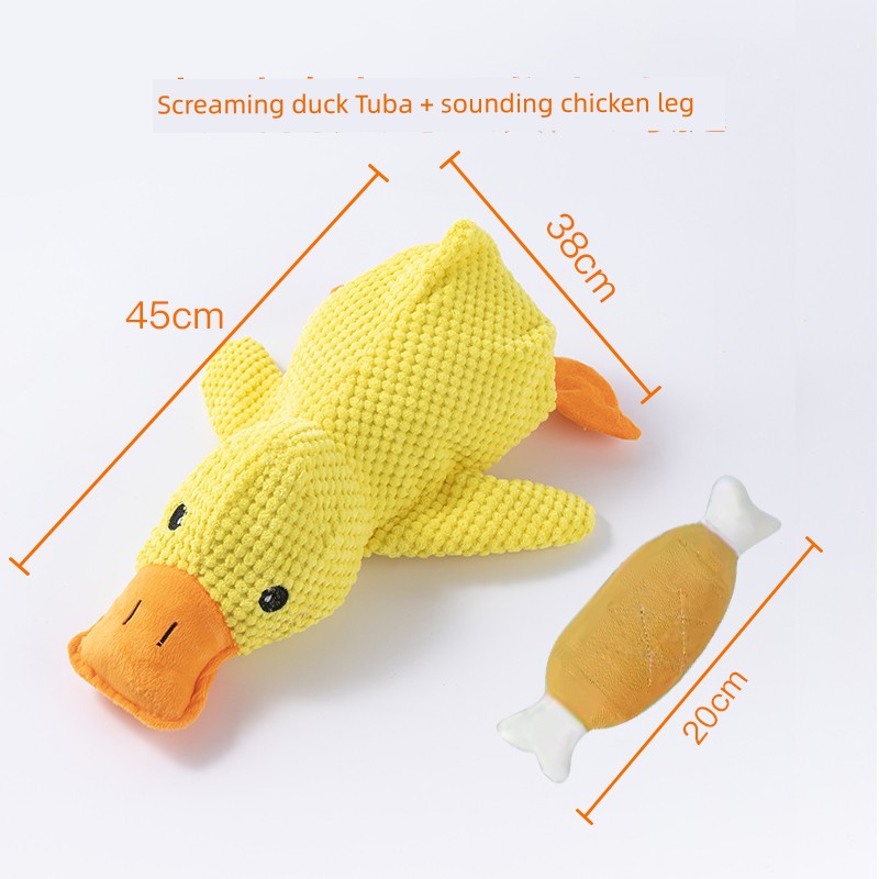 Relieving Boredom to Sleep with Yellow Duck Self-Hi Dog