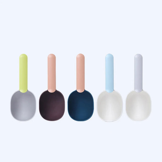 Pet Cat Dog Food Shovel with Sealing Bag Clip Spoon Multifunction Thicken Feeding Scoop Tool Creative Measuring Cup Pet Supplies