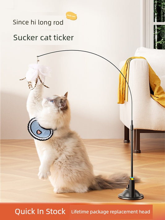 Self-Hi Relieving Stuffy Handy Gadget with Suction Cup Long Brush Holder Cat Toy