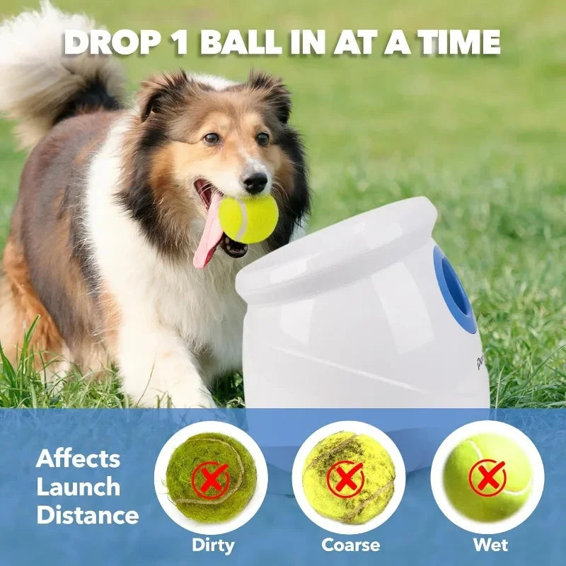 Automatic Ball Launcher for Large Dogs,with 6pcs Tennis Balls(2.5'') Dog Ball Thrower Machine for Pet Indoor/Outdoor Interactive