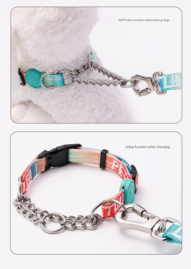 Half Chain Medium Large Dog Explosion-Proof Collar Dog