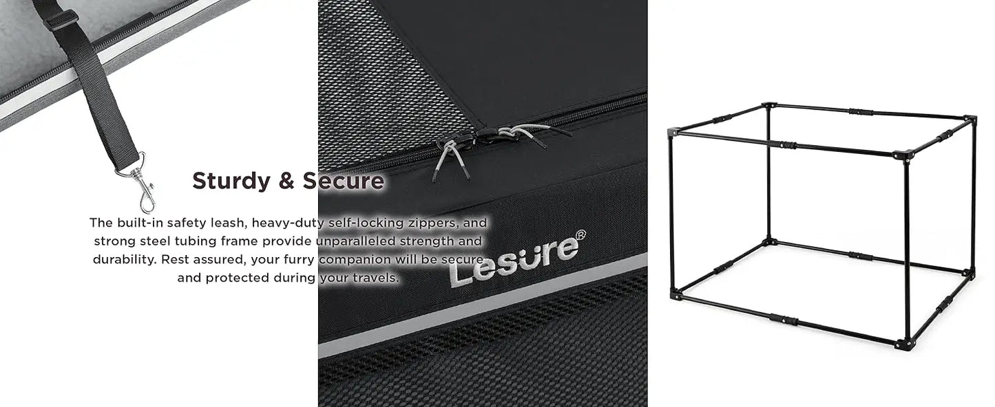 Lesure Soft Collapsible Dog Crate - 26 Inch Portable Travel Dog Crate for Small Dogs Indoor & Outdoor, 4-Door Foldable Pet Kenne