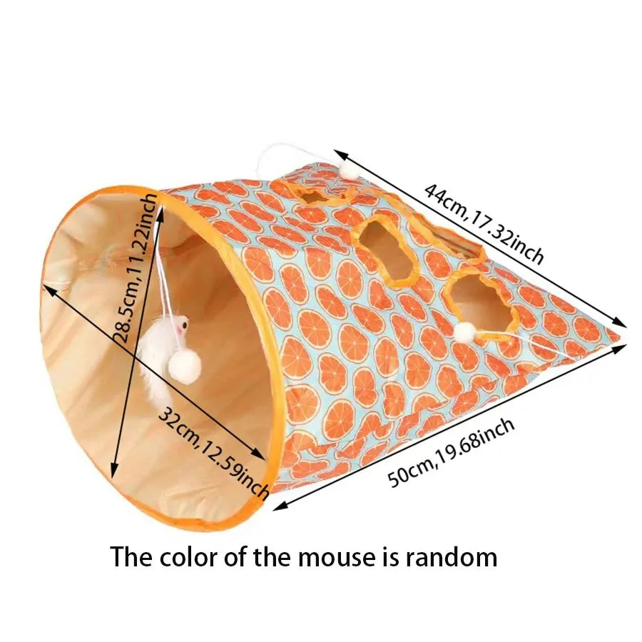 Juguete interactivo con túnel plegable para gatos