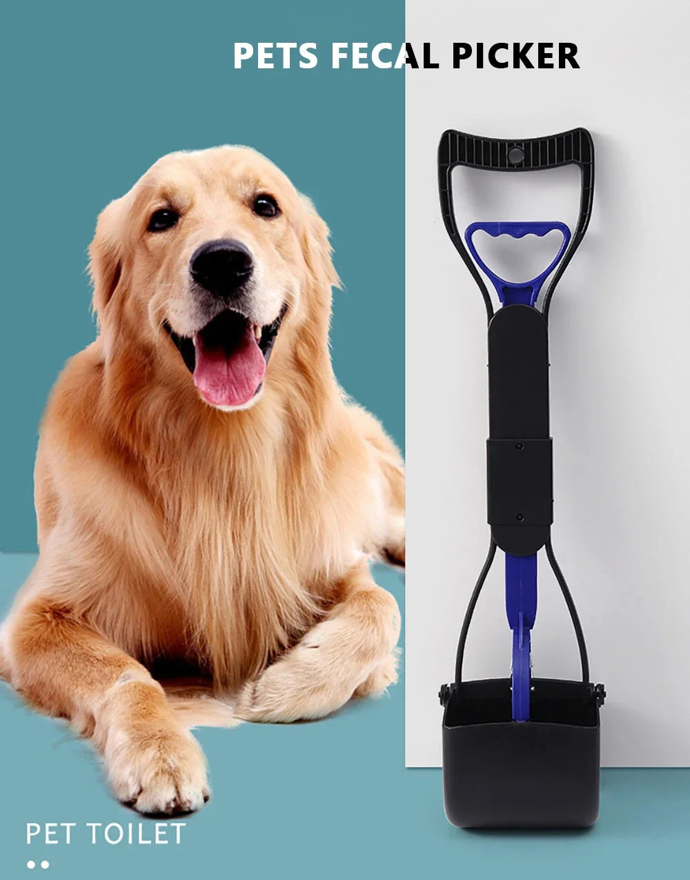 Cleaner Pooper Scooper Pet Dog Long Handle Pet Pooper Scooper Dog Cat Poop Scoop Clean Waste Cleaning Tools Pet Supplies