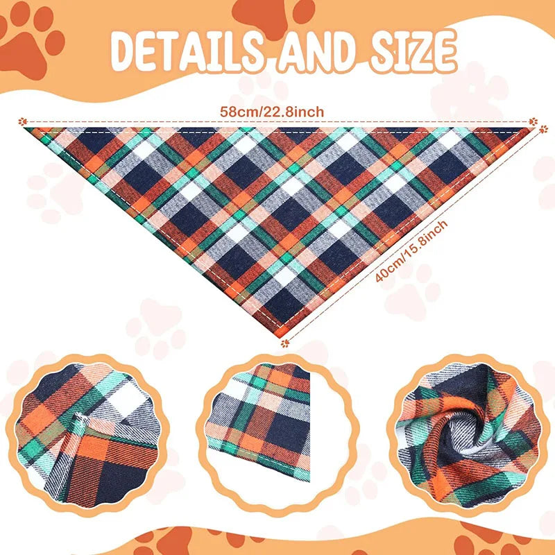 Bandanas para perros y gatos Bandana a cuadros para perros Bandana lavable para cachorros Baberos triangulares para perros Bufandas Accesorios para mascotas para niñas y niños