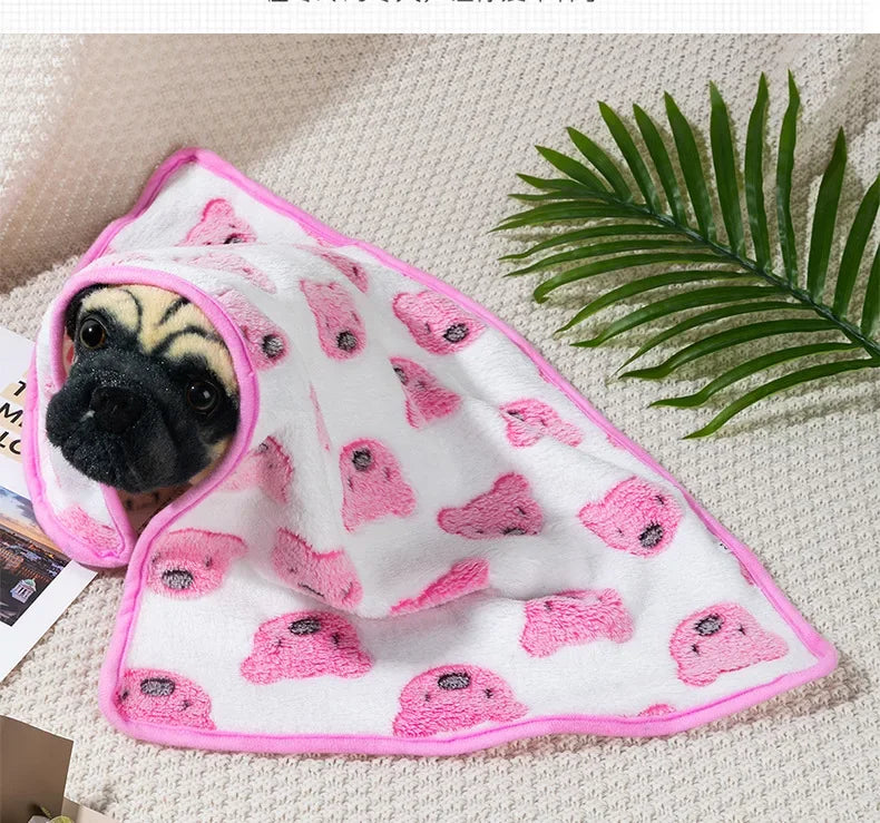 Coral Fleece Pet Sleeping Blanket Soft Fluffy Dog Blanket Warm Breathable Cat Cover Blanket Comfortable Dog Sleeping Sheet Mat