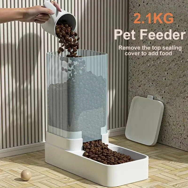 Fully Automatic Feeder Cat and Dog Bowl Food Storage Bucket Feeding Pet Supplies Large Capacity Universal Feeder Wear-resistant