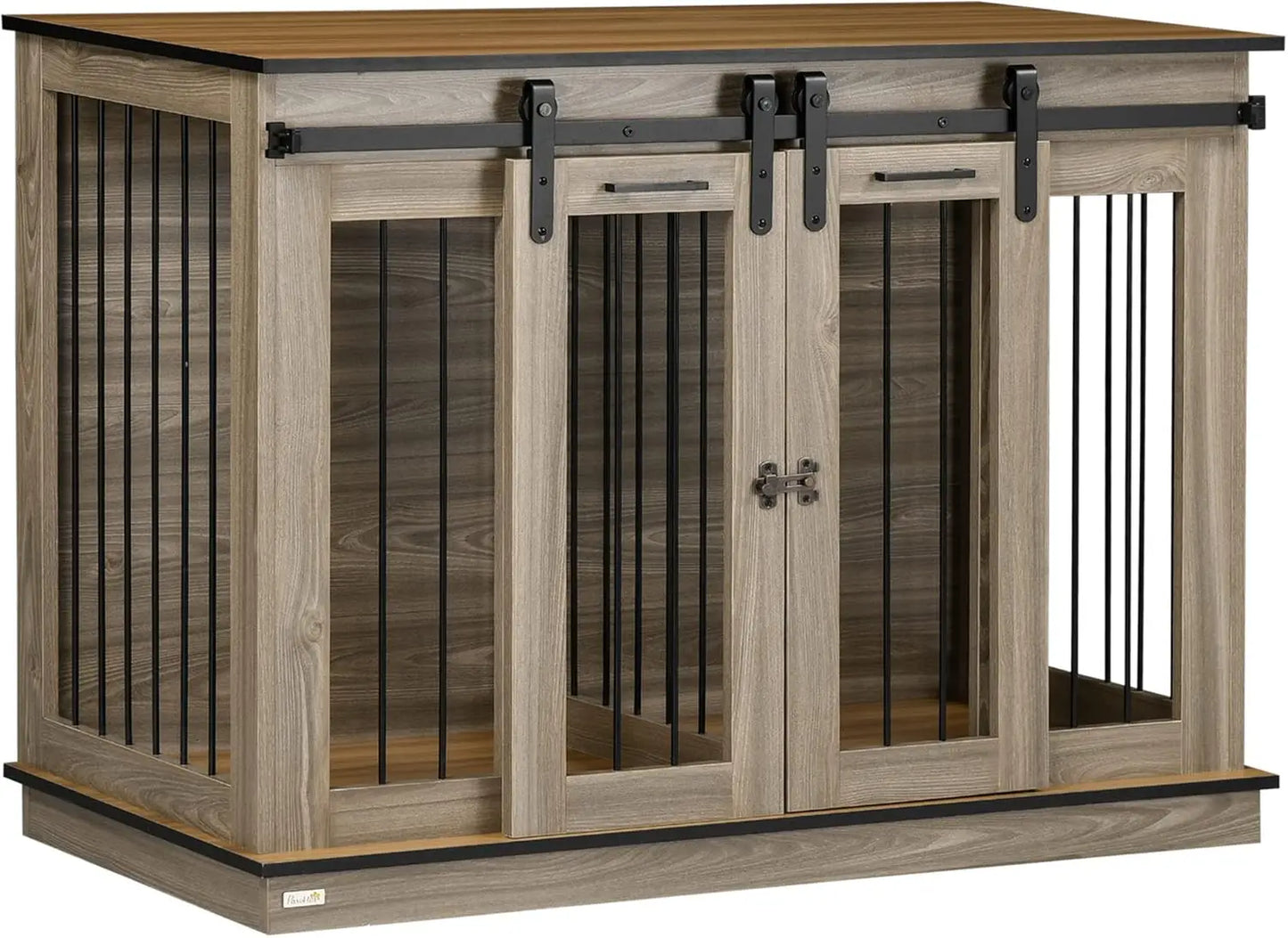 US Dog Crate Furniture with Divider, Dog Crate End Table for Small to Large Dogs, Large Indoor Dog Kennel