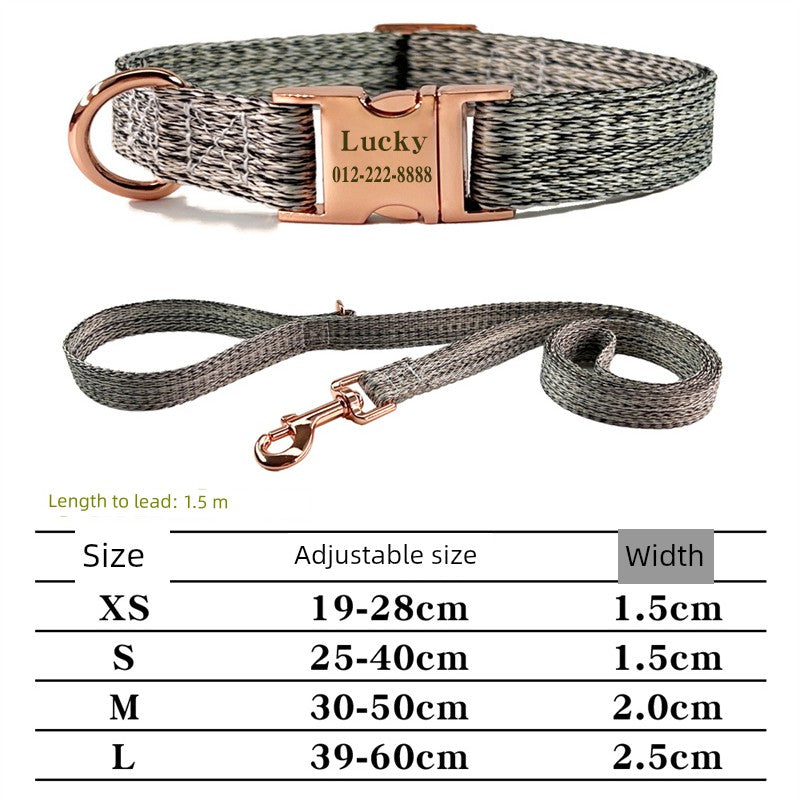 Lettering Anti-Lost Puppy Collar and Leash