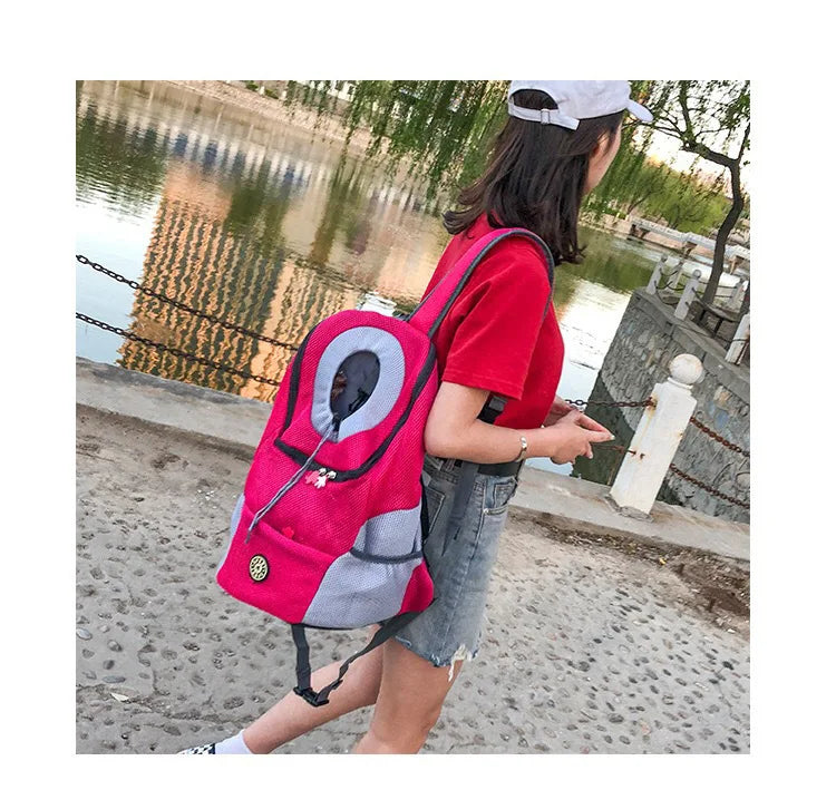 New Double Shoulder Portable Travel Backpack Outdoor Pet Dog Carrier Bag Pet Dog Front Bag Mesh Backpack Foldable Cat Carrier