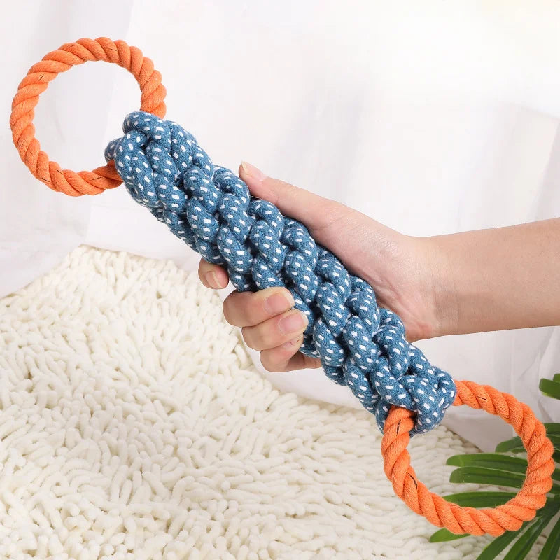 Cotton Rope Interactive Dog Toys Hand Knitted Dog Molar Cleaning Teeth Bite Resistant Puppy Dog Chew Toys Pet Accessories