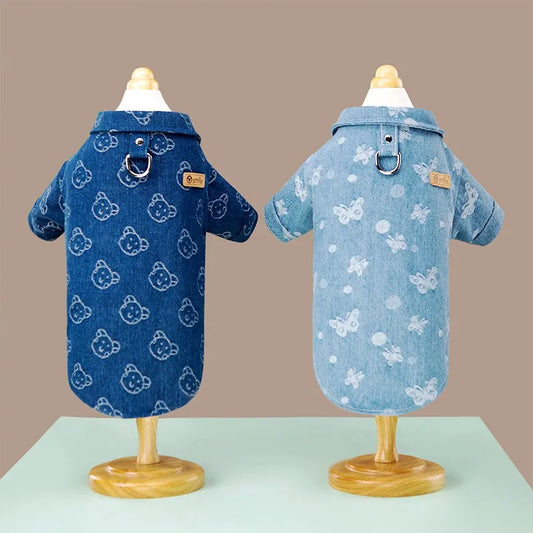 Pet Dog Shirt Fashion Dog Clothes Spring Puppy Sweatshirt Cute Print Cat Shirt Warm Pet Costumes Soft Dog Vest Chihuahua Clothes