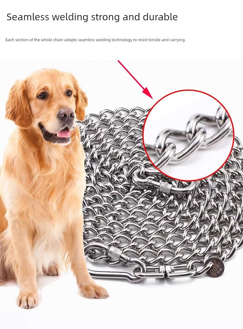 Collar Border Collie Anti-Bite Iron Chain Dog Hand Holding Rope