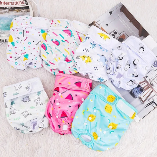 Washable Female Dog Diapers Reusable Dog Panties Menstruation Pet Physiological Safety Pants Adjustable Cat Diapers Pet Supplies