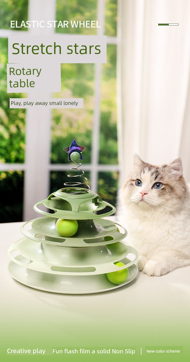 Cat Toy Self-Hi Cat Turntable Ball Cat Relieving Stuffy Cat Teaser Bite-Resistant Funny Cat Handy Gadget Cat Toy