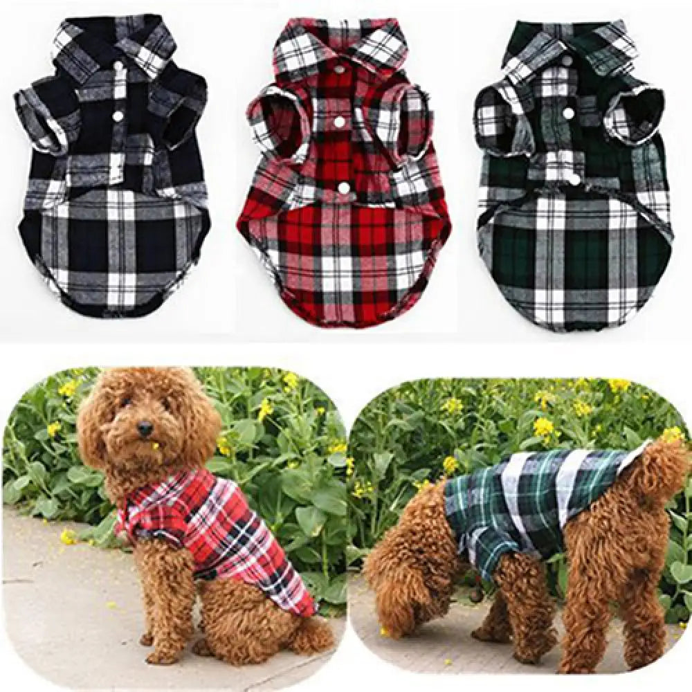 Small Dog Jacket dog clothes Pet Plaid Shirt Lapel Coat Cat Jacket Clothes Costume Tops dog accessories одежда для собак 2021