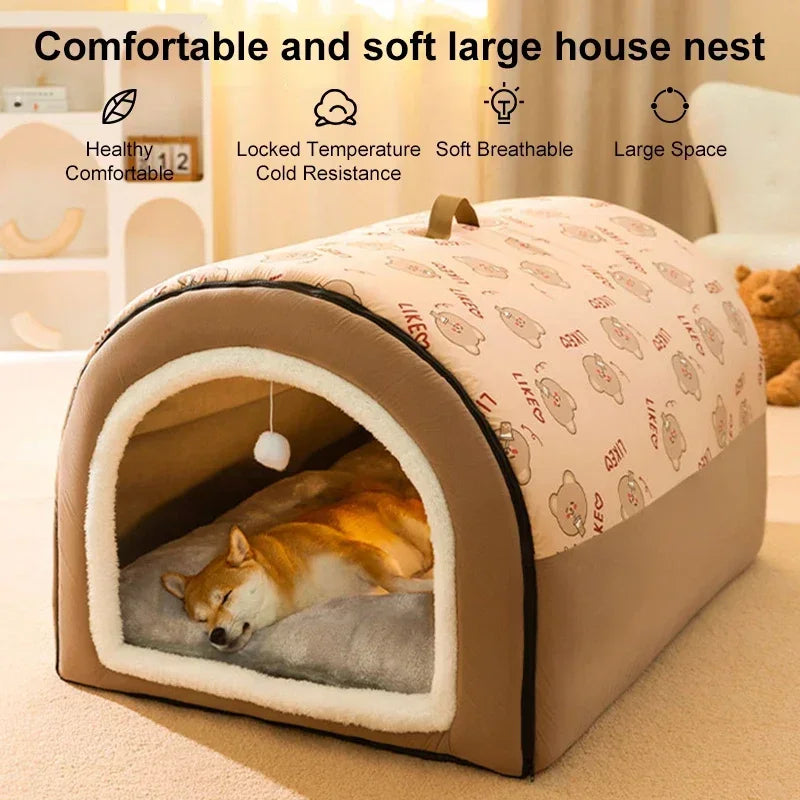 Detachable Washable  Large Dog Kennel, Warm in Winter, Dog House,/Bed in All Seasons, Large Dog House, Pet Sleeping Supplies