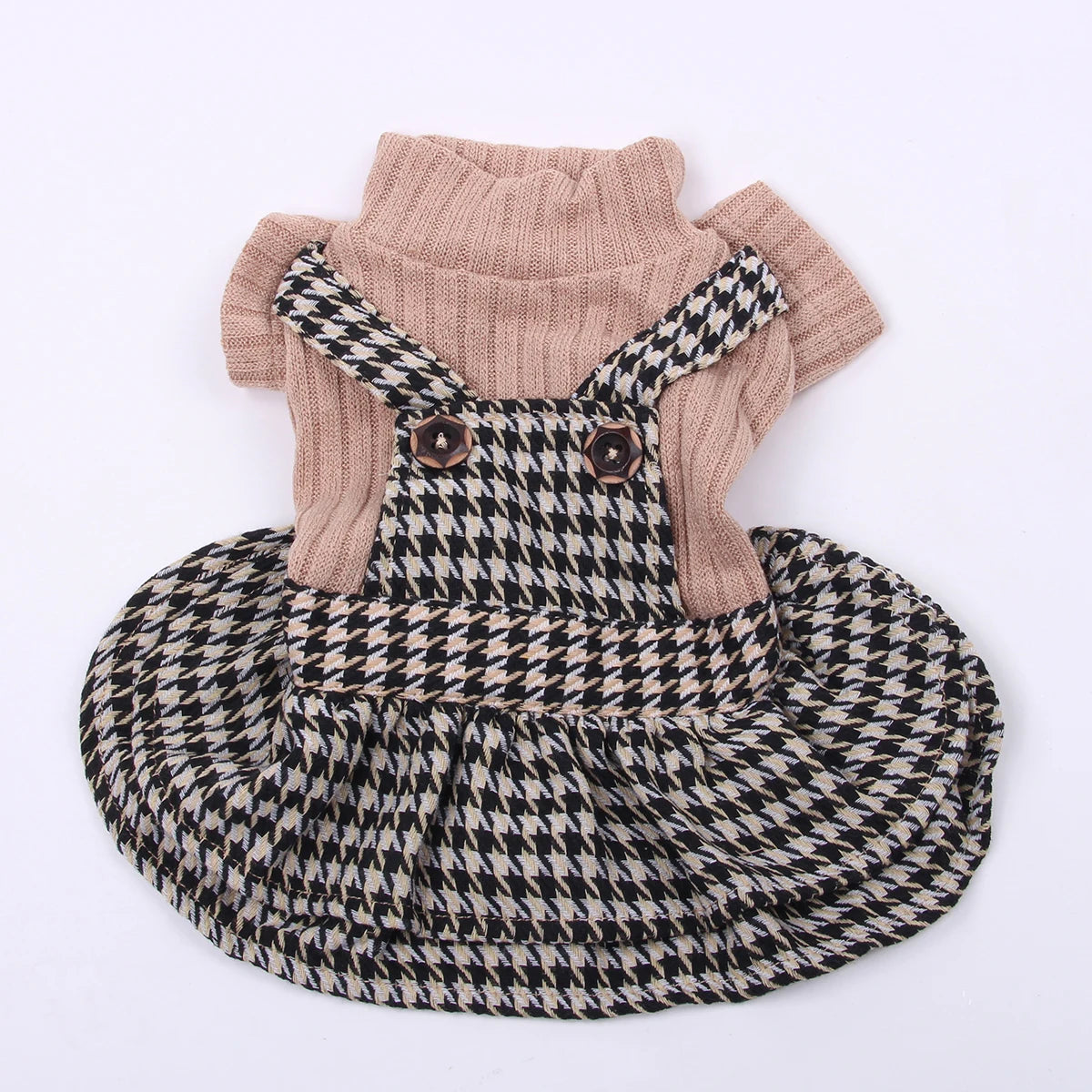 Boy/Girl Dog Cat Dress Sweater Strap Houndstooth Design Pet Hoodie Autumn/Winter Clothing Apparel For Dogs Cats