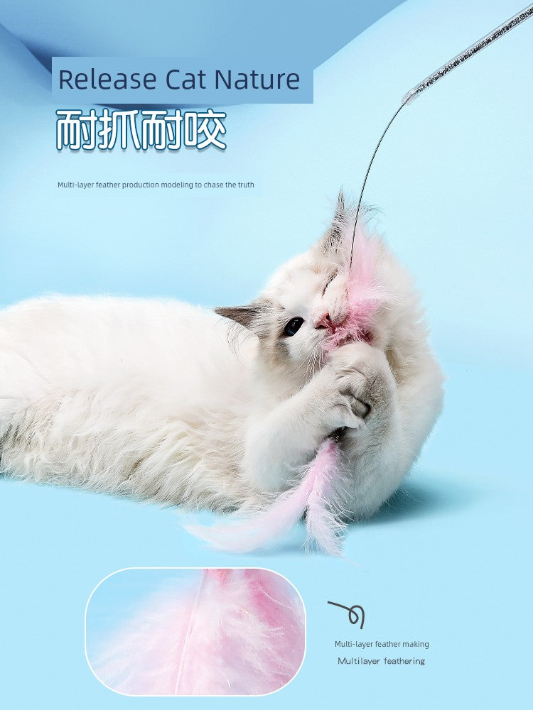 Relieving Boredom Handy Gadget Long Brush Holder Bell Badminton Cat Teaser