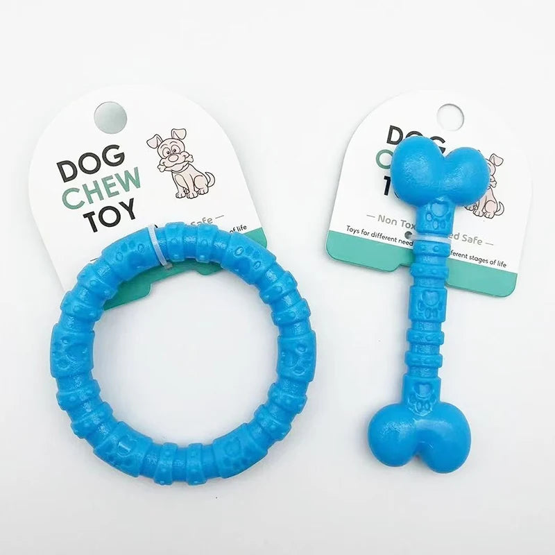 Pet dog toys, interactive, bite resistant, relieve boredom, clean teeth, rubber bones, rubber rings, suitable for small dogs