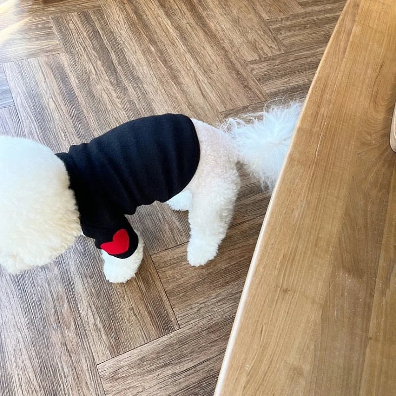 Fashion Pet Dog Bottoming Shirt Puppy Solid Color Clothes Winter Teddy Warm Two Legged Clothing Pet poodle Pullover Dog Jackets