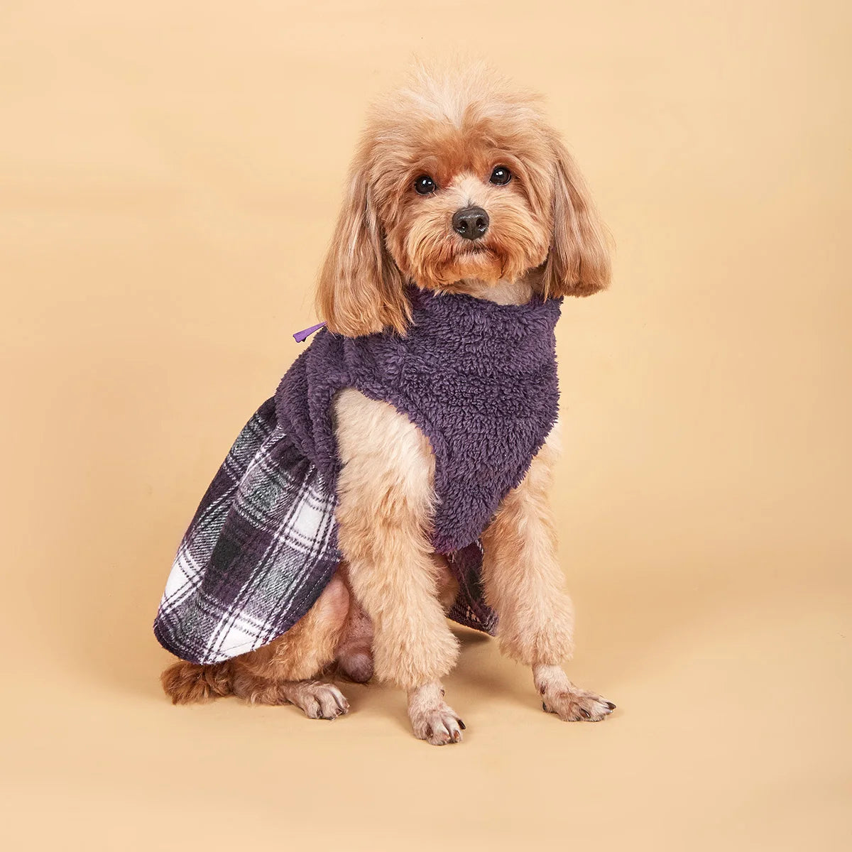 Dog Dress for Small Dogs Warm Costume Plaid Printed Puppy with  Doggie Pet Clothes Bowknot Apparel for Dogs Cats Daily Wear