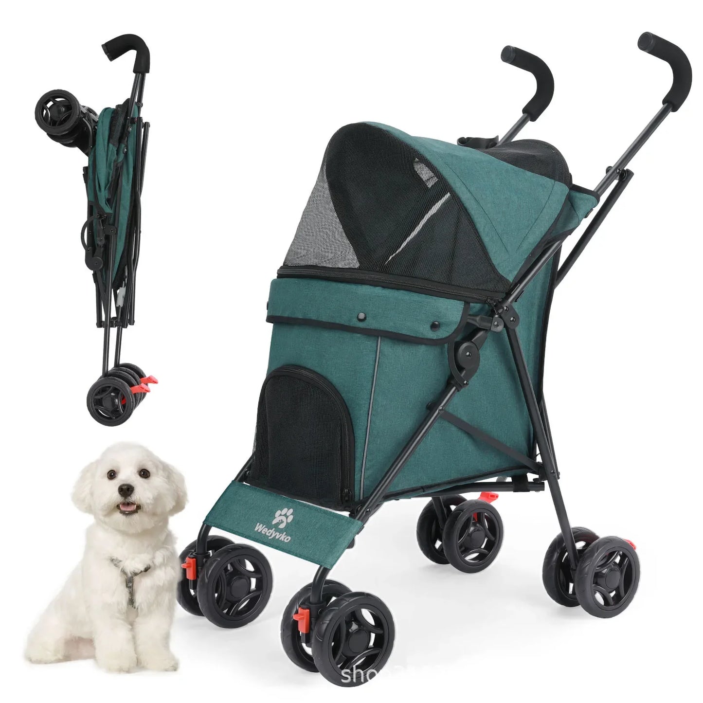 Pet Cart Dog Cat Teddy Go Out Small and Medium Portable Multi-function Folding Travel Cart