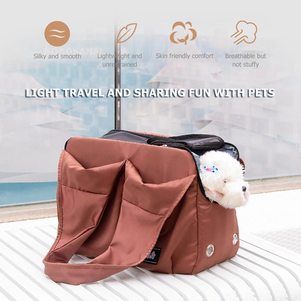 Portable Soft Sided Cat Carrier Breathable Mesh Top Window Small Dog Pet Carrying Bag Travel Transporter Shoulder Bags