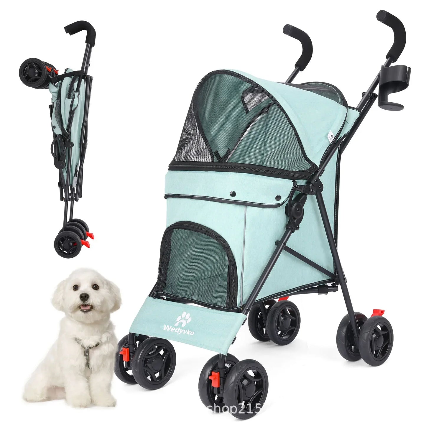 Pet Cart Dog Cat Teddy Go Out Small and Medium Portable Multi-function Folding Travel Cart