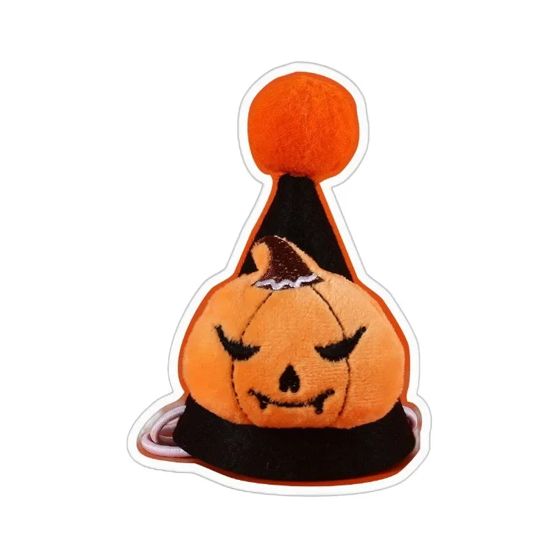 Conjunto de Halloween para mascotas, sombrero de murciélago, araña y calabaza, diadema con babero de encaje, bufanda triangular, accesorios para perros y gatos, lazos para cachorros y perros